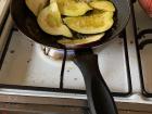 Preparing the eggplant