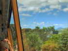 View of the city from inside the cable car