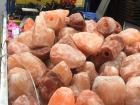 Night markets are not only filled with food stands, but products as well, such as these salt lamps