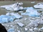 Glacier pieces close up show their colors