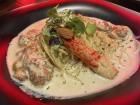 Themed restaurants are also very common. This is a pasta dish from a Halloween themed restaurant called Witch's Kitchen in Sinchon!