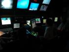 The control room for a Remote Operated Vehicle where the Pilot, Engineer, Navigator, and Science Team work together during dive operations