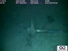 A ROV image of the propeller from the sunken submarine San Juan