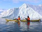 Getting up close to the icebergs in our kayaks