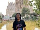 Here I am in front of La Sagrada Familia in Barcelona 