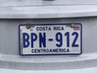 A Costa Rican license plate from the car we rented