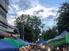 A street market in the city where you can buy food, clothes and lots more!