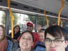 My tour group using the bus to travel around Hamilton