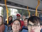 My tour group using the bus to travel around Hamilton