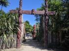 Structures like these are similar to the entrances of a Māori "marae" (meeting house)