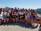 My large study abroad group with two local girls