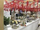 A beautiful display of treats and Chinese paper cutouts for the Mid-Autumn Festival