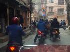 A majority of people living in Kathmandu get around on motorbikes