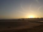 Sunset over the sand dunes