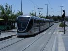 A typical tram in Jerusalem, Israel