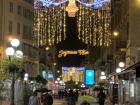 The city hangs up lights all over the city that say "Happy Holidays", which cheer everyone up, especially when bad weather rolls in!