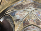 Painted ceilings of a monastery in the cliffs of Nice