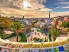 A view of Barcelona from Park Guell's wall mural