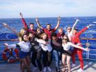 This picture was captured out at sea with other Elon students