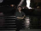 Here I am posing in front of the Merlion statue at night