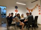 Eunice (seated furthest to the left) was kind enough to open her home and invite exchange students over for dinner