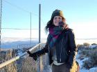 Standing next to a gorge in the midwest with snow all around