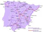 Map of Spain showing all stop locations for Renfe trains