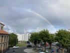 A double rainbow (almost) outside of my apartment (Happy almost Pride Month!)!! 