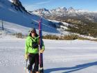 Setting up a race course in Mammoth, California