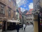 My friend Tony in the adorable streets of Český Krumlov