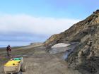 Washing away a bluff of permafrost