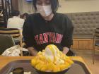 "Patbingsu" is shaved ice with fruit topping--an absolute necessary to get through the humid summer!
