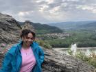 I saw this view of Melk, an Austrian town outside of Vienna on a school trip, where we hiked up a mountain to reach the ruins of Aggstein Castle!