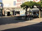 A bookstore close to campus with a convenient bike rack for customers