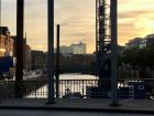 Sunset in Hamburg, featuring the Elbphilharmonie concert hall in the background