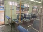 An almost empty train rolls by during heightened pandemic restrictions