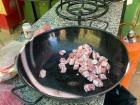 The meat cooking // El carne cocinando 