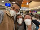 With my parents at the Cedar Rapids airport // Con mis padres en el aeropuerto de Cedar Rapids
