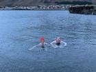 Brrr! Swimming in the ocean in winter! 