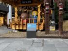 Installation of characters at an outdoor mall