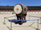 A traditional drum at the entrance of the palace