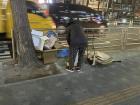 Even at night, they make sure the recycling and trash are sorted