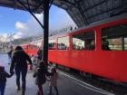 A French train in the mountain town of Chamonix