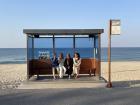 My friends and I at the BTS album cover bus stop!
