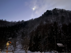 A picture of the mountain scape at night when I went to the onsen