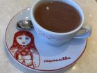 Drinking chocolate at Mamuschka, a chocolate shop in Bariloche