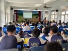 Morning meeting, where the students bow to the teachers and then to each other
