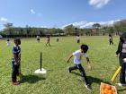 The students like to play tee ball during PE class