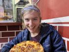 A “Cajamarcan” pizza with cheese, ham, chicken and pineapple