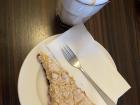 A cherry crumble cake with a chai tea (tea is also common with kaffee und kuchen for all non-coffee drinkers out there)